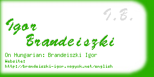 igor brandeiszki business card